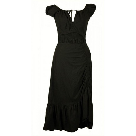 Zwarte lange jurk met korte mouw