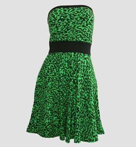 Groene strapless jurk
