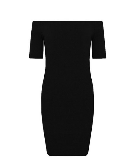 Zwarte rib jurk