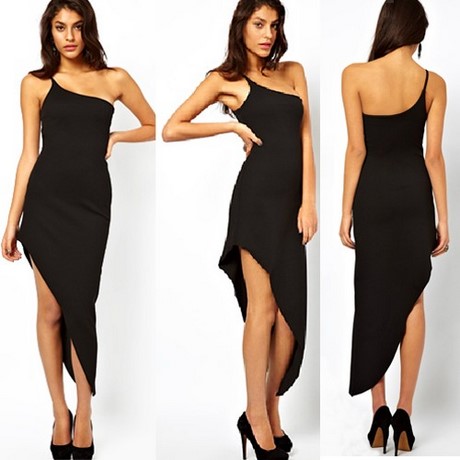 Asymmetrische jurk zwart