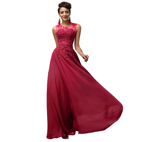 Rode chiffon jurk