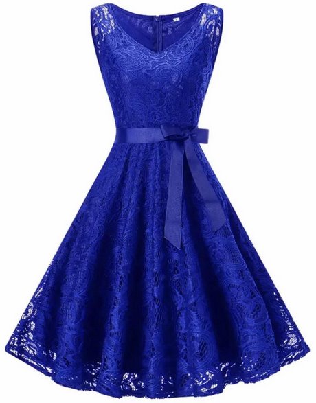 Kobalt blauwe jurk kant