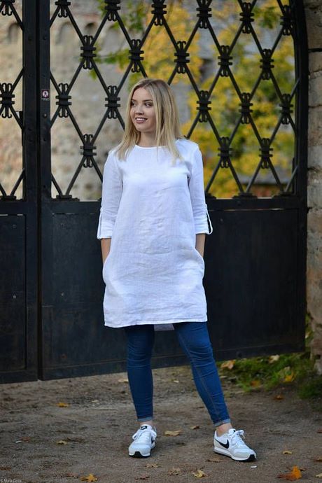 Witte tuniek jurk