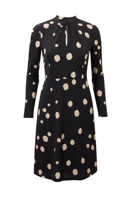 Polka dot jurk zwart wit