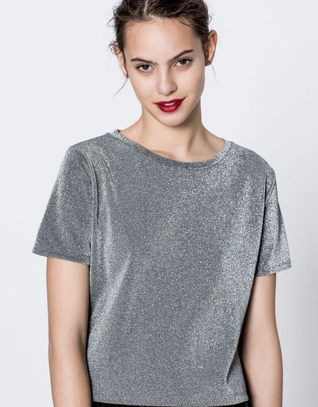 Zilver glitter shirt