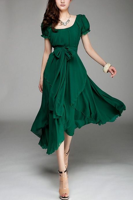 Groene jurk voor vrouwen