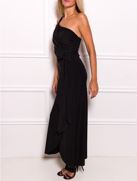 Strapless zwarte maxi jurk