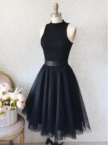 Zwarte korte prom jurken