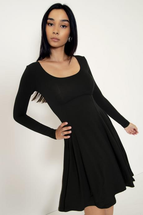 Zwarte lace mouw jurk