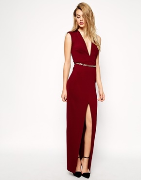 Jurk bordeaux rood