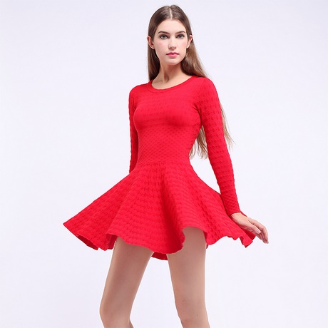 Rode gebreide jurk