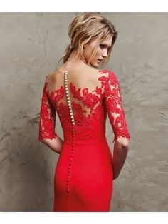 Rode jurk lange mouwen