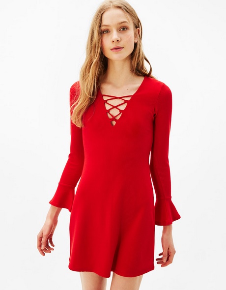 Rode korte jurk