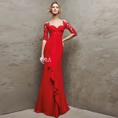 Rode lange jurk