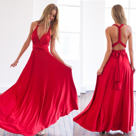Rode maxi dress