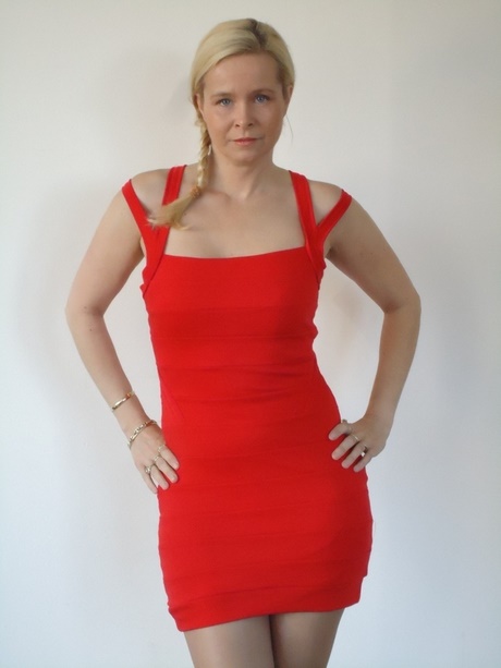 Rode peplum jurk