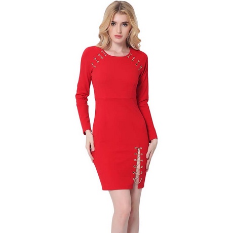 Rode strakke jurk