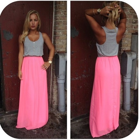 Roze maxi dress