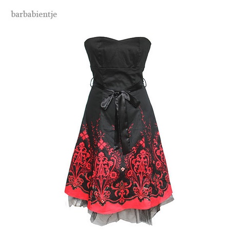 Zwart rode jurk
