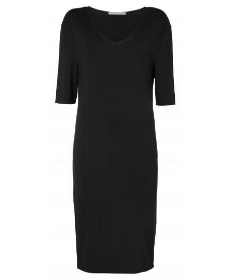 Basic zwarte jurk lange mouw