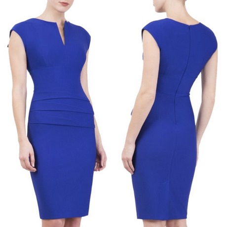 Blauwe zakelijke jurk