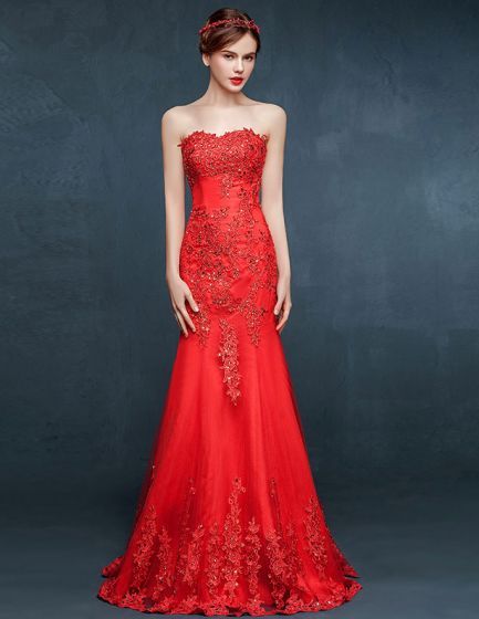 Rode avond jurk