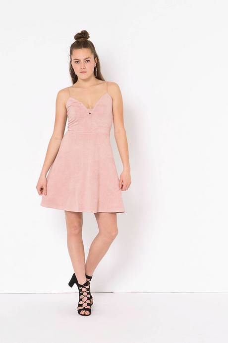 Roze suede jurk