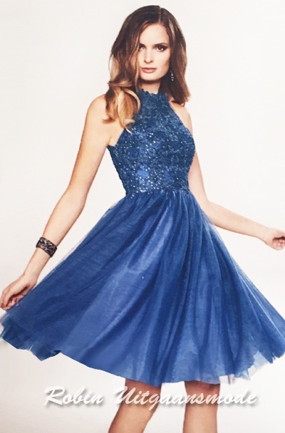 Strakke blauwe jurk