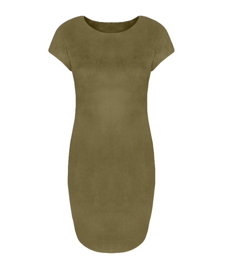 Suede groene jurk