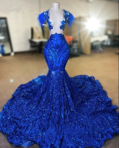 De jurk 2023 blauw en zwart