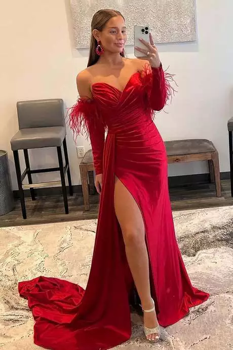 Rode prom dresses 2023 zeemeermin