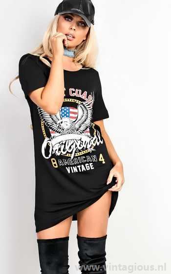 T shirt dress zwart