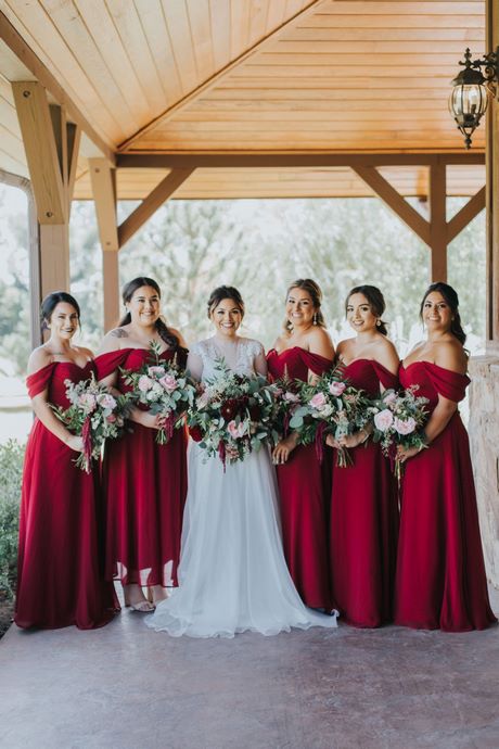 Diep rood bruidsmeisje jurken