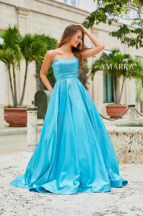 Lange strapless prom dresses