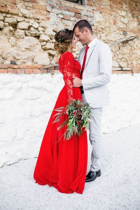 Rode jurk bruiloft