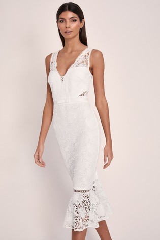 Witte kanten bodycon jurk