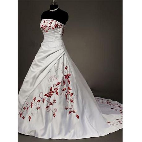 Rood met witte trouwjurk