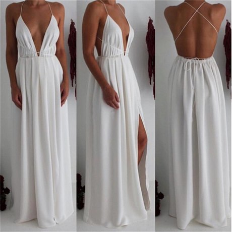 Witte jurk met split