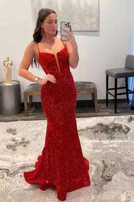 Rode zeemeermin prom dresses 2024