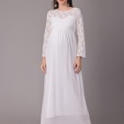 Witte Zwangerschaps maxi jurk