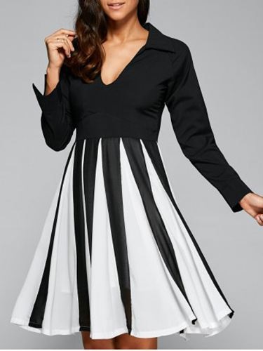 Dames jurk zwart wit