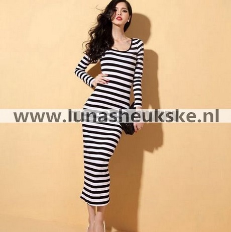 Lange streep jurk