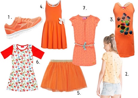 Oranje jurk meisje