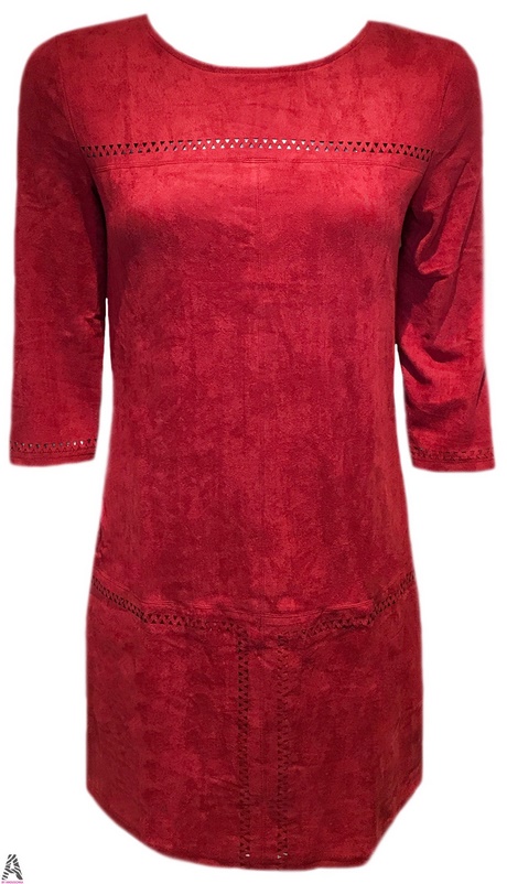 Rode suede jurk