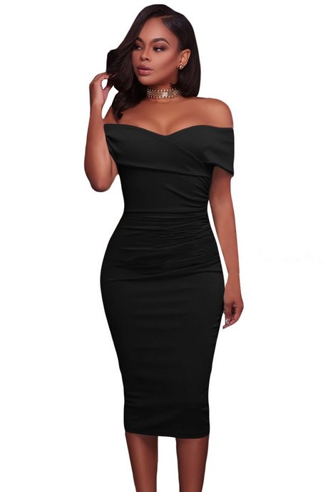Halflange zwarte jurk