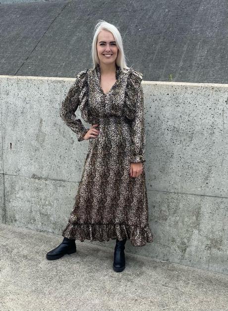 Lange jurk luipaardprint