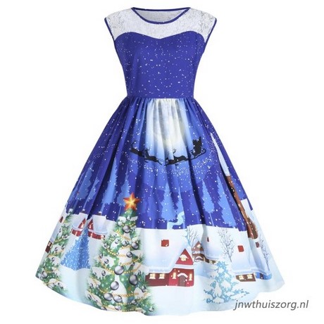 Kerst jurk met print