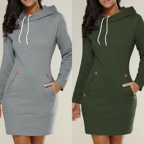 Lange hoodie jurk