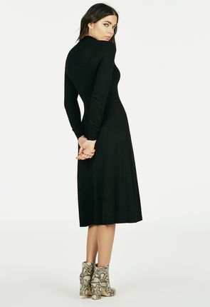 Lange zwarte trui jurk