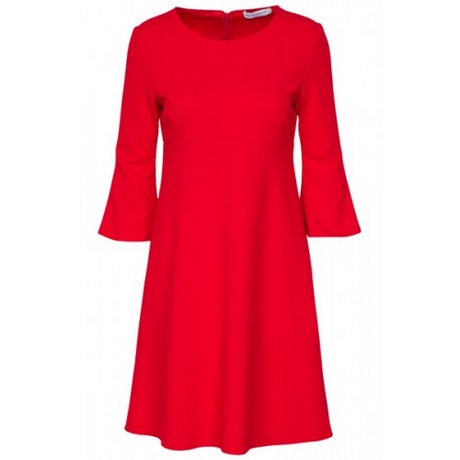 Rode jurk met mouwen